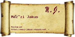 Mázi Jakus névjegykártya